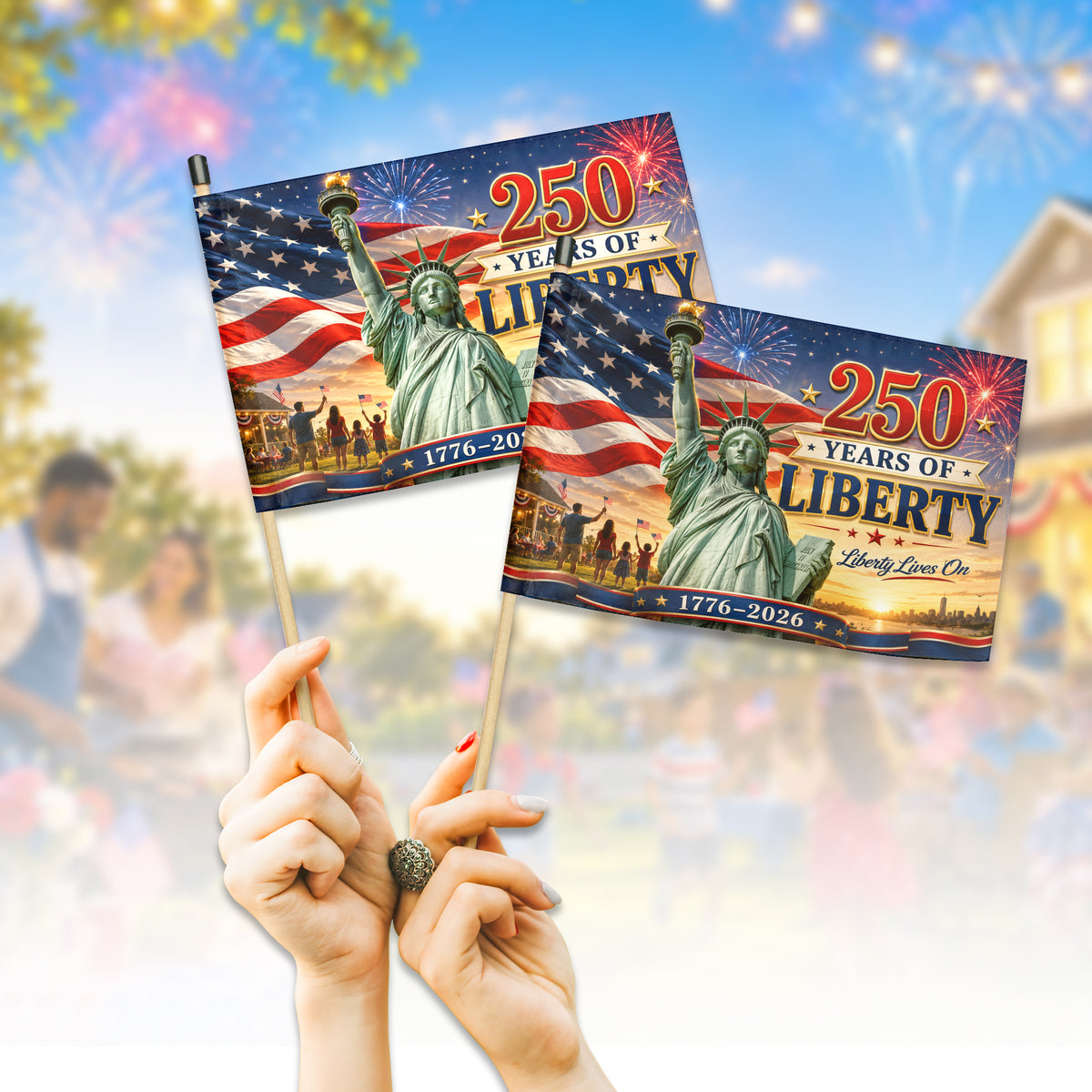 America 250th Hand Flag Patriotic USA Decoration