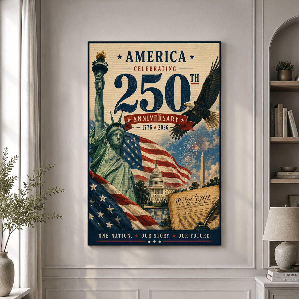 America 250 National Pride Wall Art for Patriotic Decor