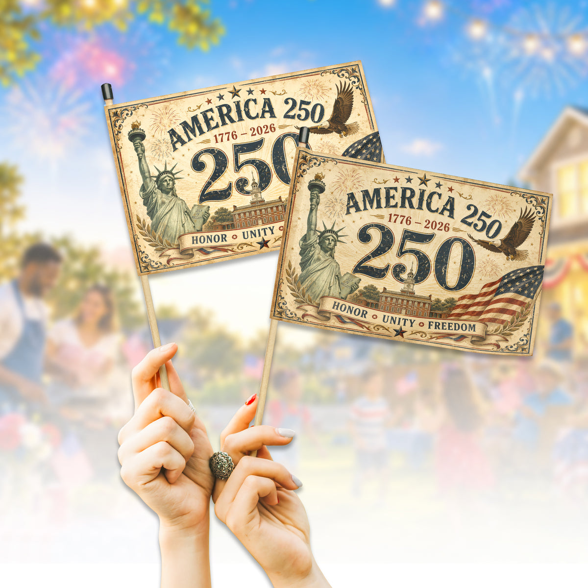 America 250th Parade Hand Flag Decoration
