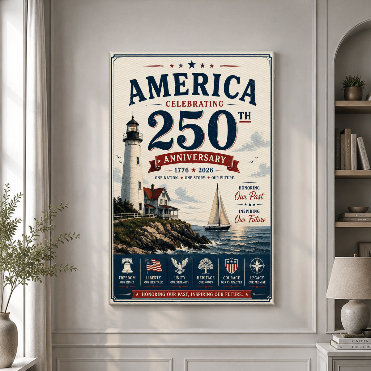 America 250 Eagle Patriotic Wall Art Celebrating Freedom