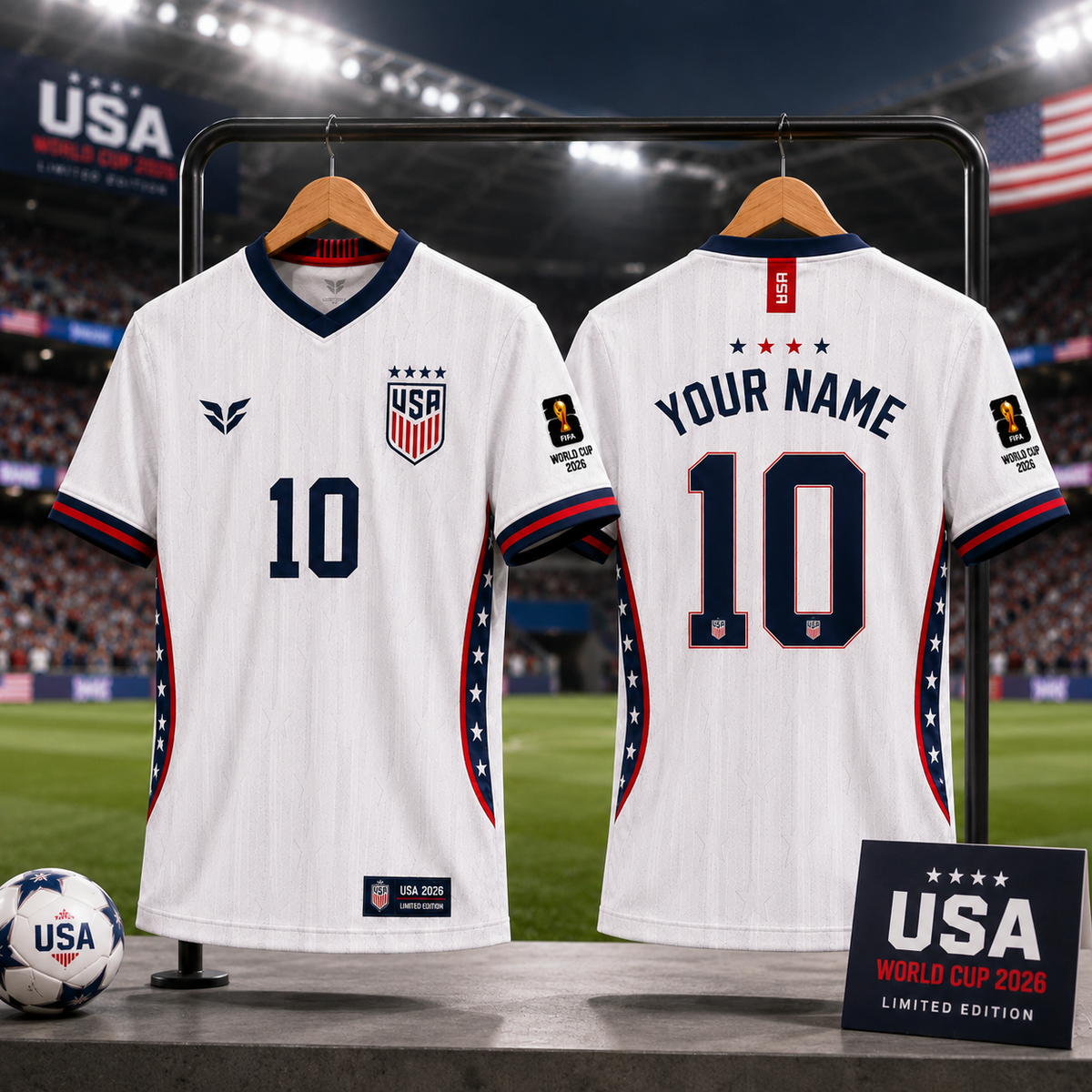USA World Cup 2026 Personalized Jersey | Custom Name & Number Gift for Soccer Fans