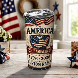 Liberty Bell America 250 Tumbler, USA 250th Anniversary Patriotic Design