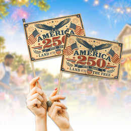 USA Independence 250th Handheld Flag Decor