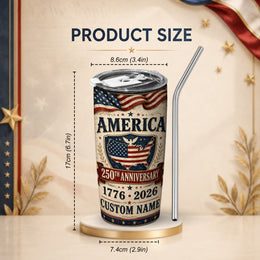Liberty Bell America 250 Tumbler, USA 250th Anniversary Patriotic Design