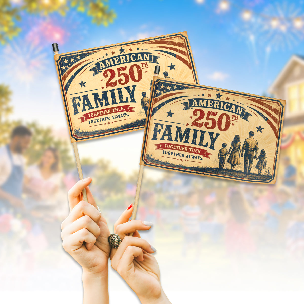 America 250 Years Mini Patriotic Flag