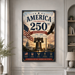 America 250 Liberty and Freedom Wall Decor Anniversary Print
