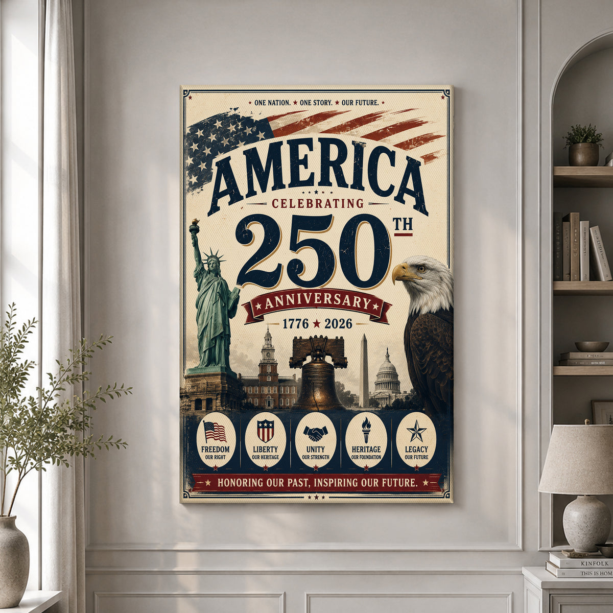 250 Years of American Pride Patriotic Commemorative Poster
