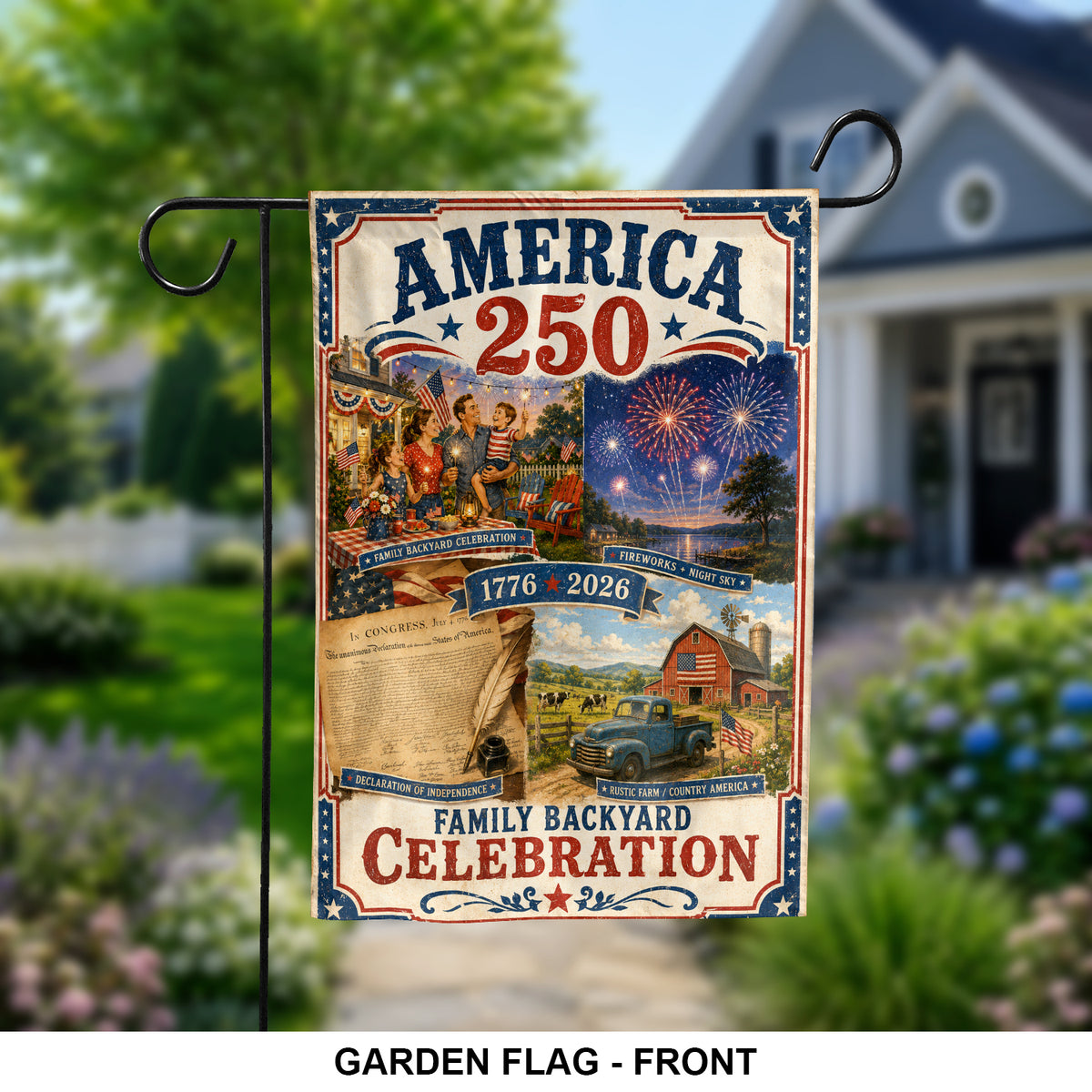 America 250th Patriotic Yard Flag for Outdoor