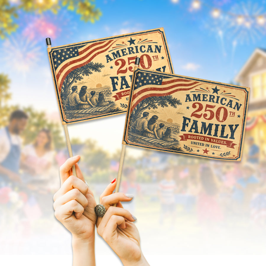 250th Anniversary American Hand Waving Flag