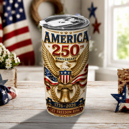 USA 250th Fireworks Tumbler, Patriotic America Celebration Design