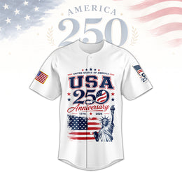 America 250th Vintage Style Baseball Jersey, 1776–2026 Patriotic Jersey