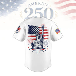 America 250th Vintage Style Baseball Jersey, 1776–2026 Patriotic Jersey