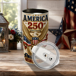 USA 250th Fireworks Tumbler, Patriotic America Celebration Design