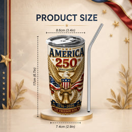 USA 250th Fireworks Tumbler, Patriotic America Celebration Design