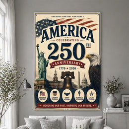 250 Years of American Pride Patriotic Commemorative Poster