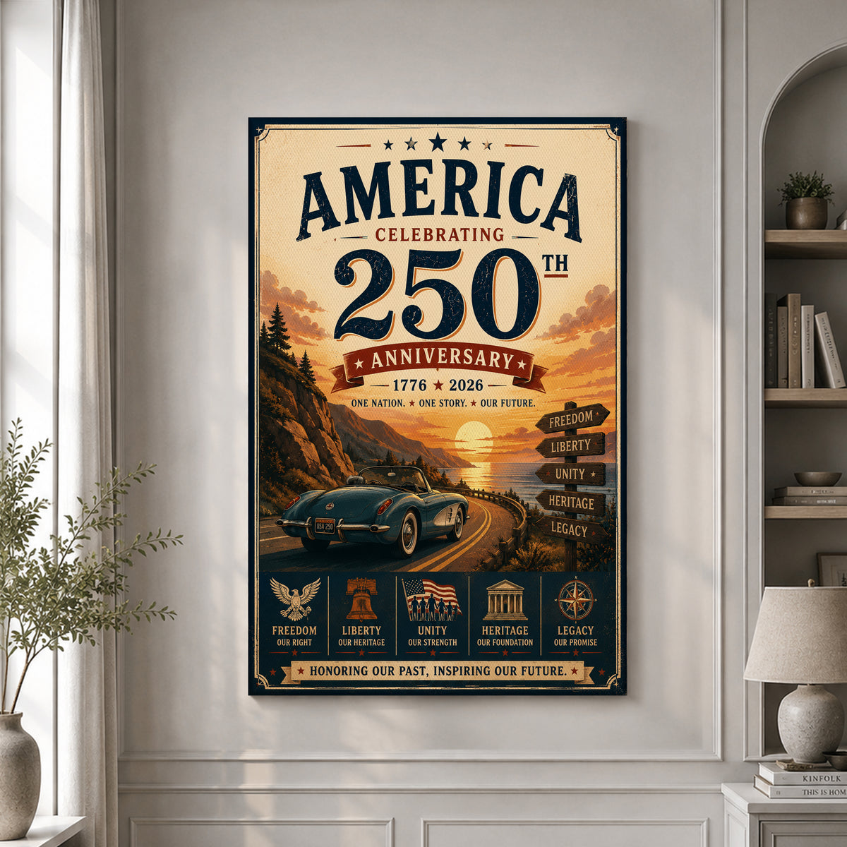 Land of the Free Since 1776 America 250 Poster Print