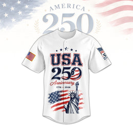America 250 Celebration Baseball Jersey for Men Women, Patriotic USA Jersey
