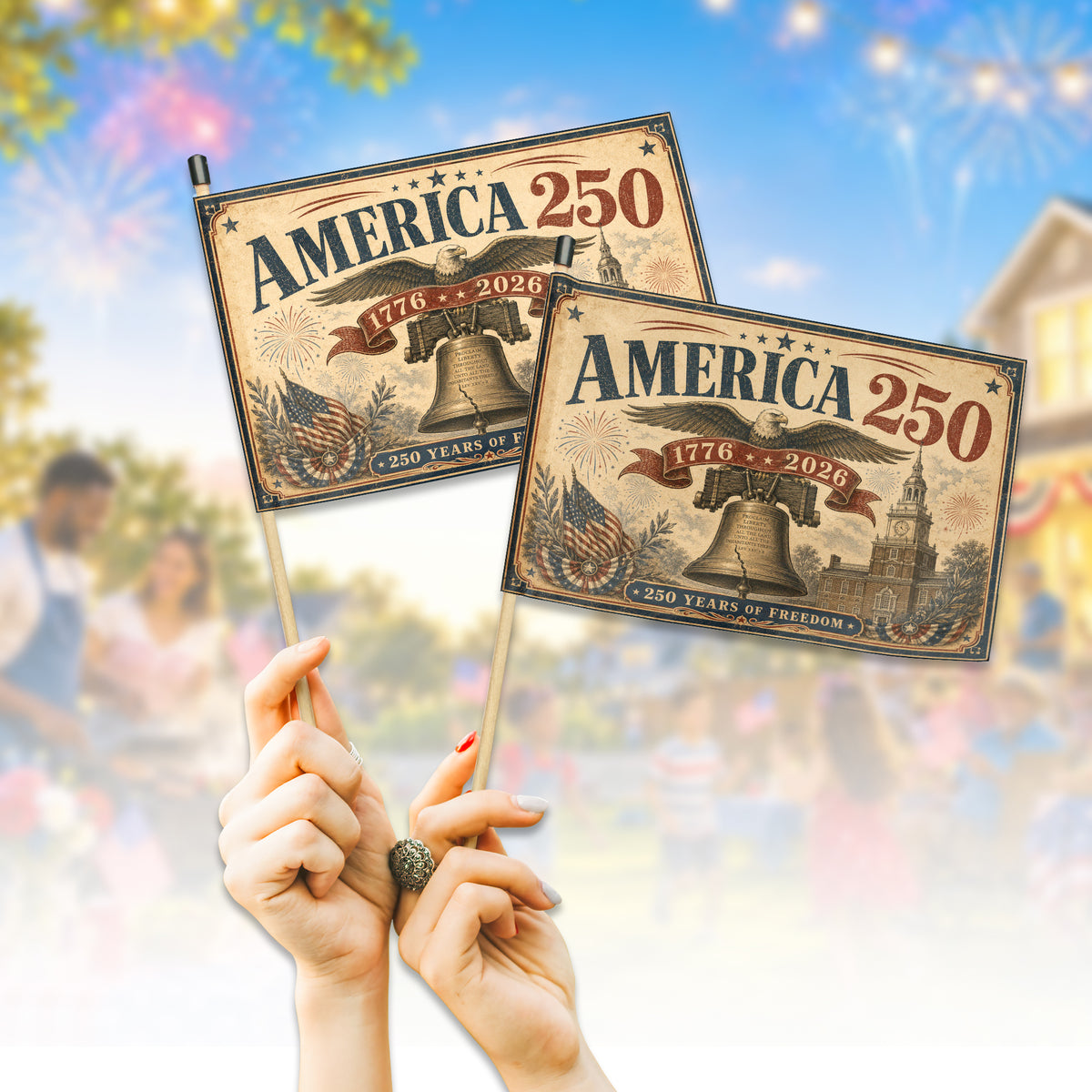 USA 250th Celebration Small Hand Flag