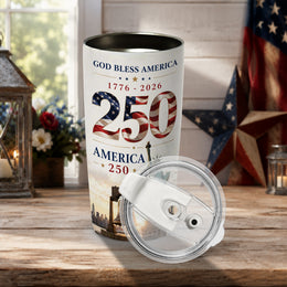 Born Free America 250 Tumbler, 1776–2026 USA Anniversary Design