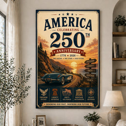 Land of the Free Since 1776 America 250 Poster Print