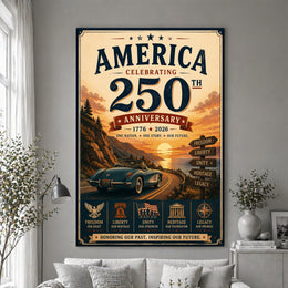 Land of the Free Since 1776 America 250 Poster Print