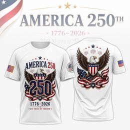 America 250th Shirt, Patriotic 250 Years Strong Shirt