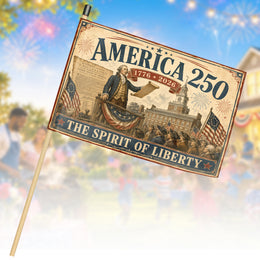 Patriotic America 250th Parade Wave Flag