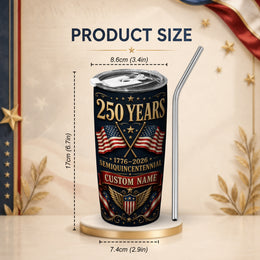 Spirit of 1776 Tumbler, America 250th Patriotic Freedom Design