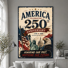 America 250 Independence Day Patriotic Wall Art for Americans