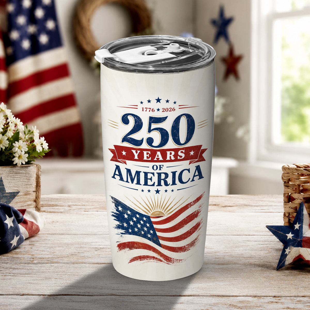 250 Years of American Liberty Tumbler, USA Freedom Anniversary Design