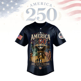 250 Years Strong American Patriotic Baseball Jersey, USA Freedom Celebration Jersey