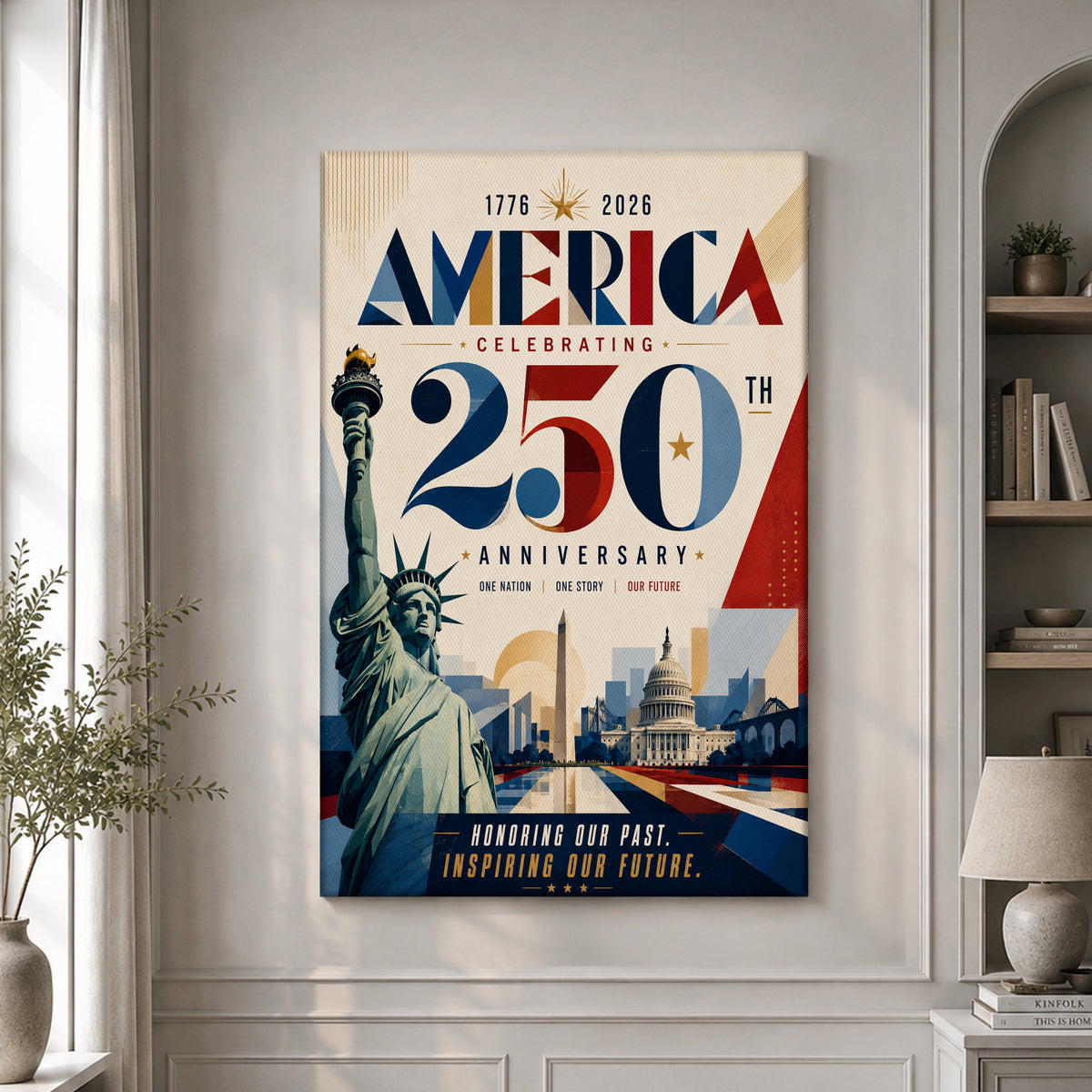 America 250 Commemorative Patriotic Wall Decor for Independence Day