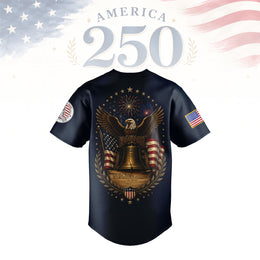 250 Years Strong American Patriotic Baseball Jersey, USA Freedom Celebration Jersey