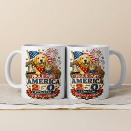 America 250th Heritage Mug with Vintage Patriotic Artwork
