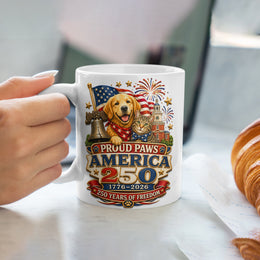 America 250th Heritage Mug with Vintage Patriotic Artwork