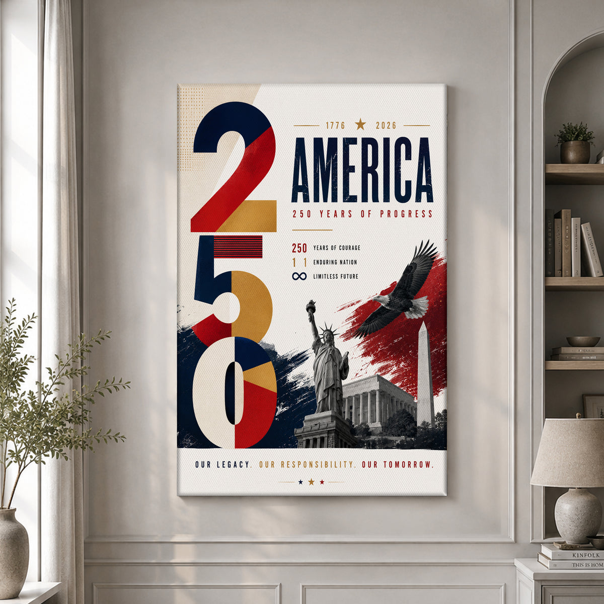 1776–2026 America 250 Anniversary Poster Celebrating Freedom
