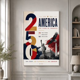 1776–2026 America 250 Anniversary Poster Celebrating Freedom