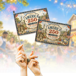 USA America 250th Mini Stick Flag
