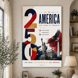 1776–2026 America 250 Anniversary Poster Celebrating Freedom