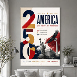 1776–2026 America 250 Anniversary Poster Celebrating Freedom