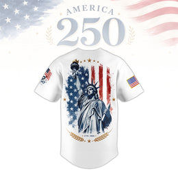 USA Freedom 250th Anniversary Baseball Jersey, Patriotic America Celebration Jersey