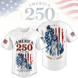 USA Freedom 250th Anniversary Baseball Jersey, Patriotic America Celebration Jersey