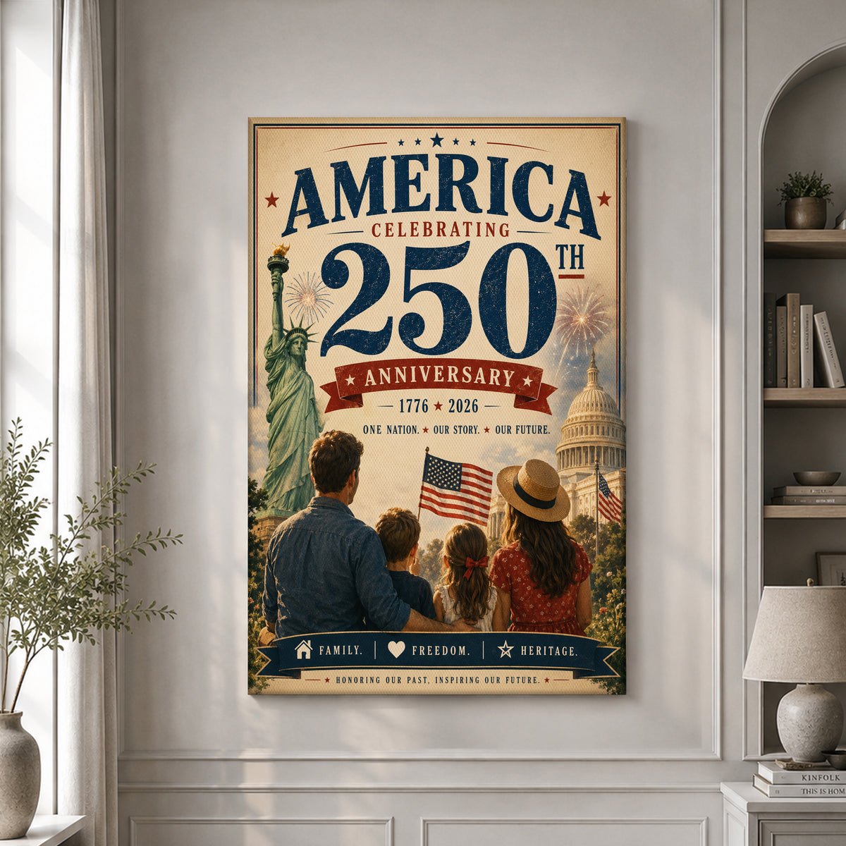 Celebrating America’s 250th Birthday Patriotic Poster Print