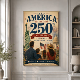 Celebrating America’s 250th Birthday Patriotic Poster Print