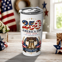 America 250th Vintage Flag Tumbler, 1776–2026 Freedom Celebration