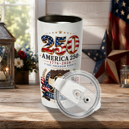 America 250th Vintage Flag Tumbler, 1776–2026 Freedom Celebration