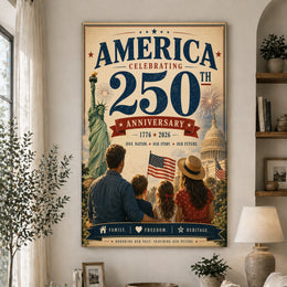 Celebrating America’s 250th Birthday Patriotic Poster Print