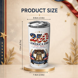 America 250th Vintage Flag Tumbler, 1776–2026 Freedom Celebration