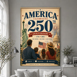 Celebrating America’s 250th Birthday Patriotic Poster Print