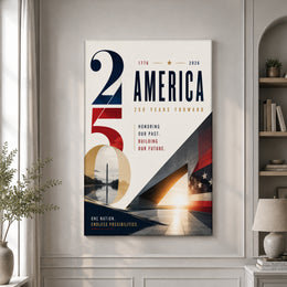 America 250th Anniversary Patriotic Wall Art Poster for Home Decor